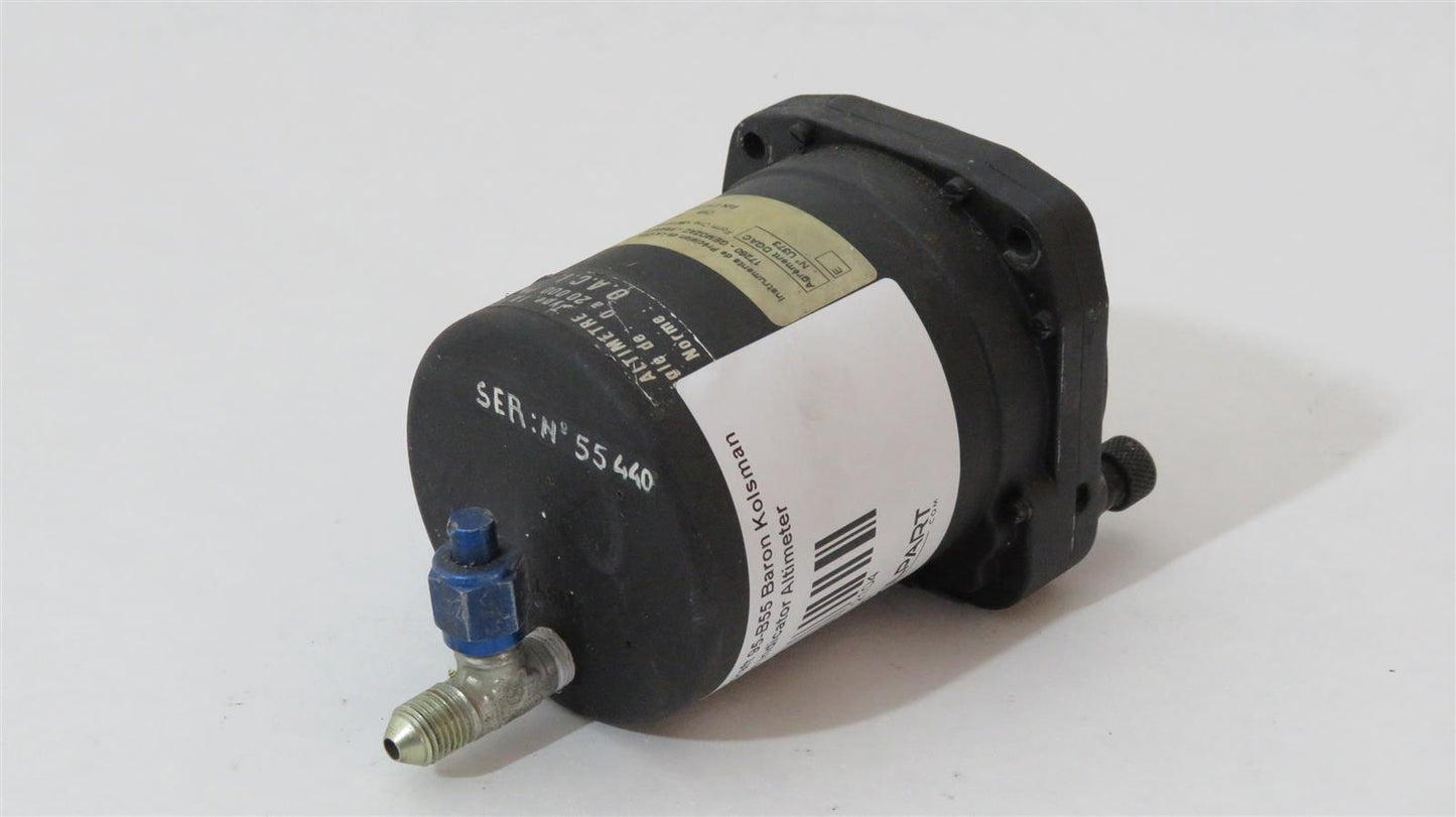 Beechcraft 95-B55 Baron Kolsman Altitude Indicator Altimeter