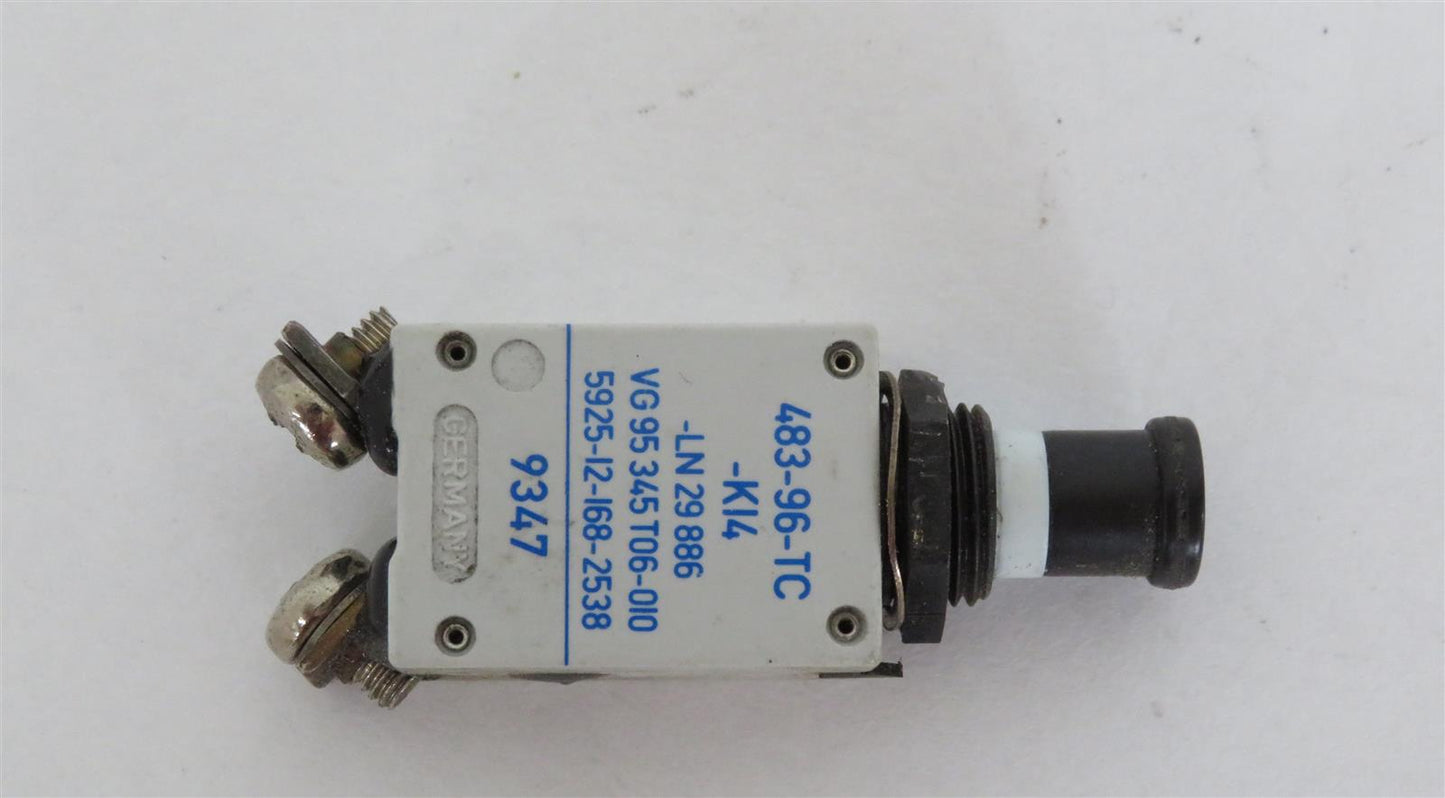 483-96-TC-K14 10A 10AMP Aircraft Circuit Breaker