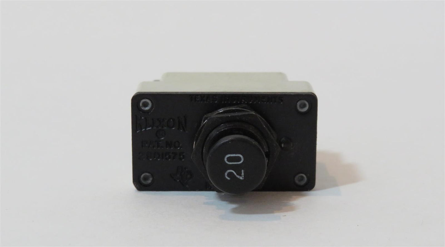 KLIXON 7271-8-20 20A 20AMP Aircraft Circuit Breaker