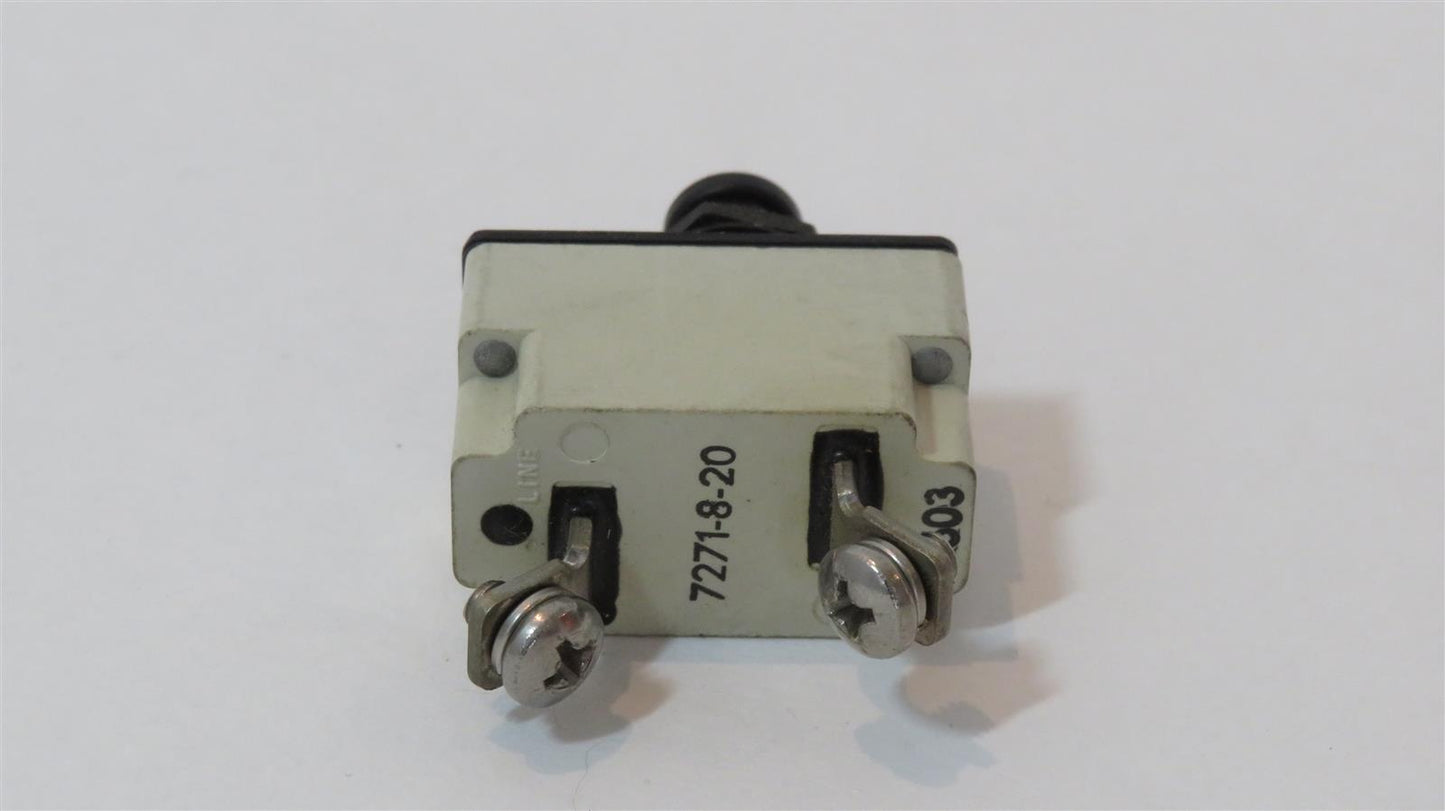 KLIXON 7271-8-20 20A 20AMP Aircraft Circuit Breaker