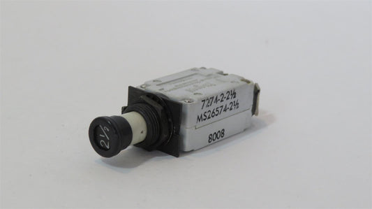 KLIXON MS26574-2.5 7274-2-2.5 2.5A 2.5AMP Aircraft Circuit Breaker