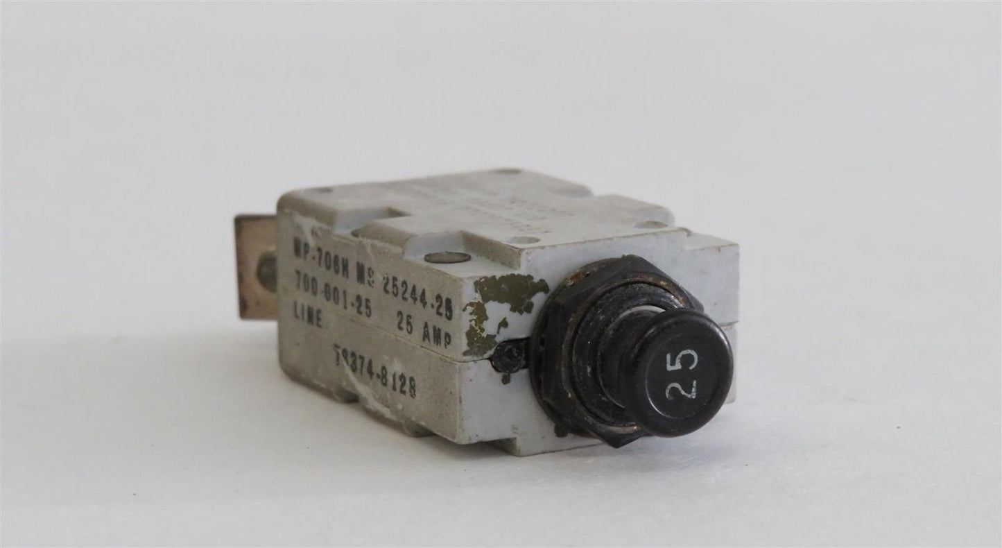 Mechanical Products MP-706H, MS25244-25 25A 25AMP Aircraft Circuit Breaker