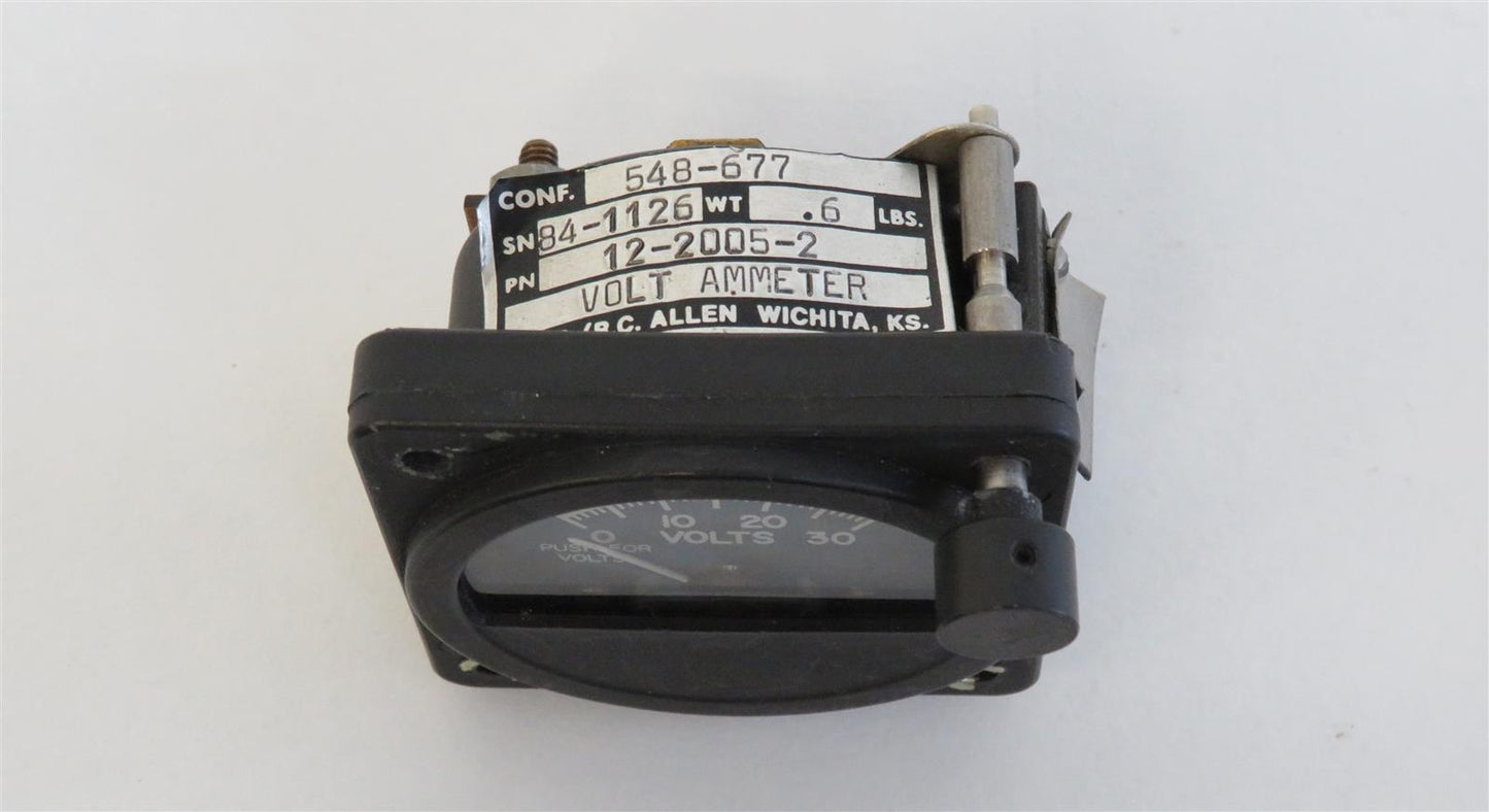 R.C. Allen Dual Voltmeter Ammeter 12-2005-2