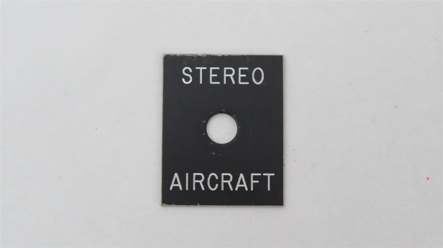 Piper PA-46-310P Malibu Placard Switch Stereo Aircraft