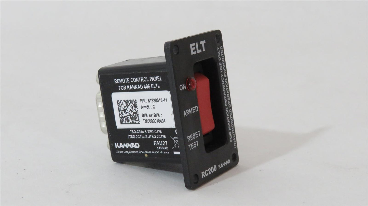 KANNAD RC200 ELT Remote Control Panel Switch S1820513-11