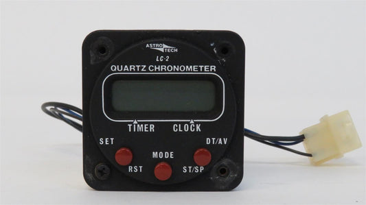 Astrotech AT420000 Model LC-2 Black Aircraft Powered 14/28-Volt Clock-Timer