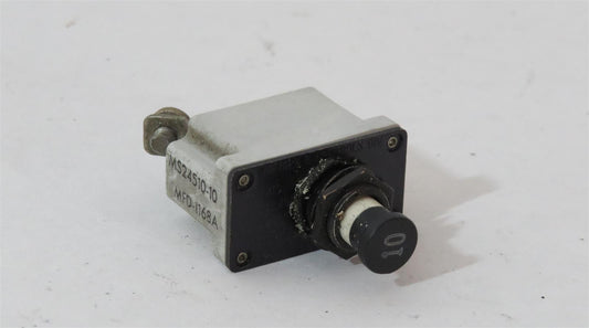 KLIXON MS24510-10 MFD-1168A 10A 10AMP Aircraft Circuit Breaker