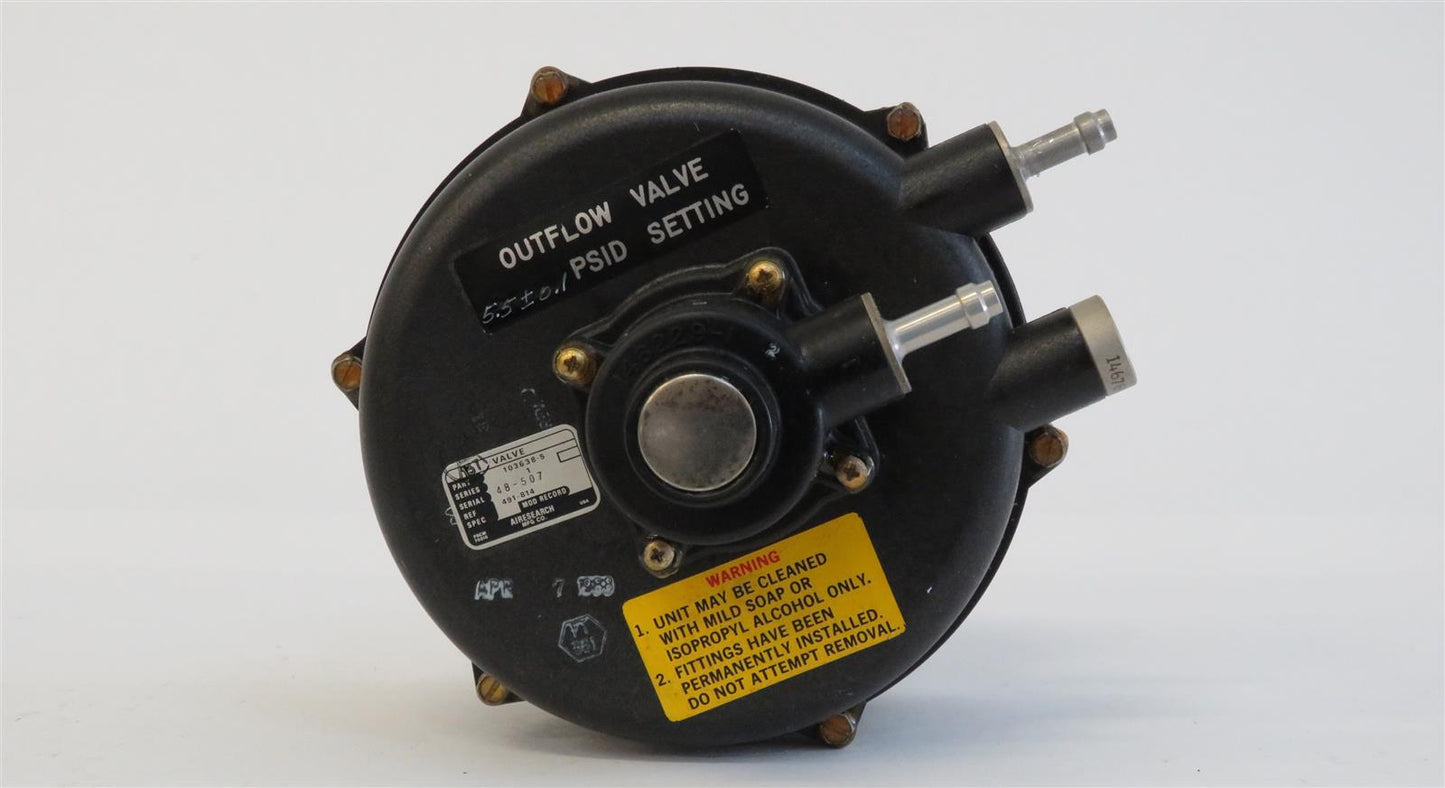 Piper PA-46-310P Malibu AIRESEARCH CABIN PRESSURE OUTFRLOW VALVE 103638-5 or 491814