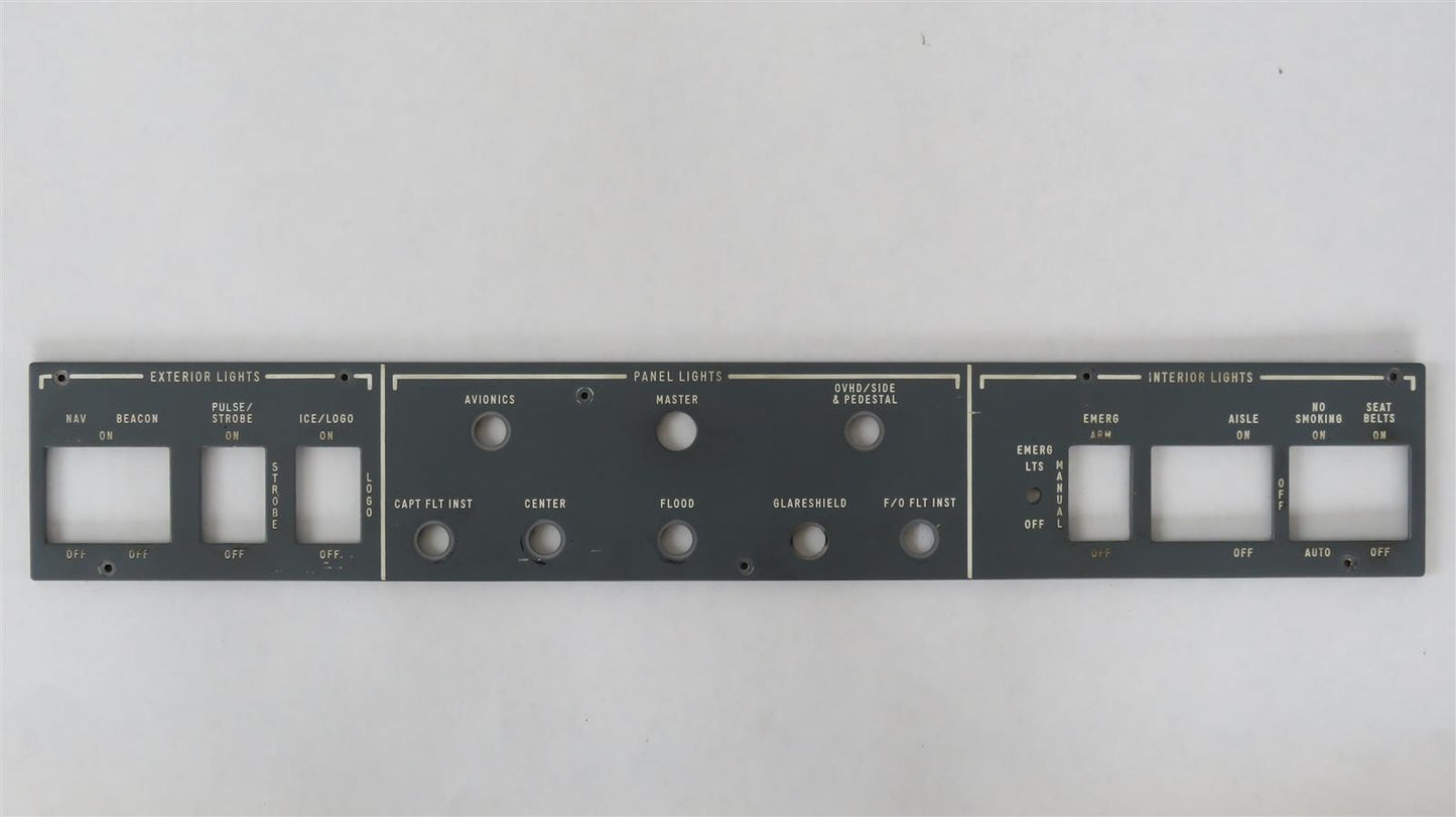 Hawker 125-700A Instrument Panel Switch Cover Panel Lights Exterior Lights