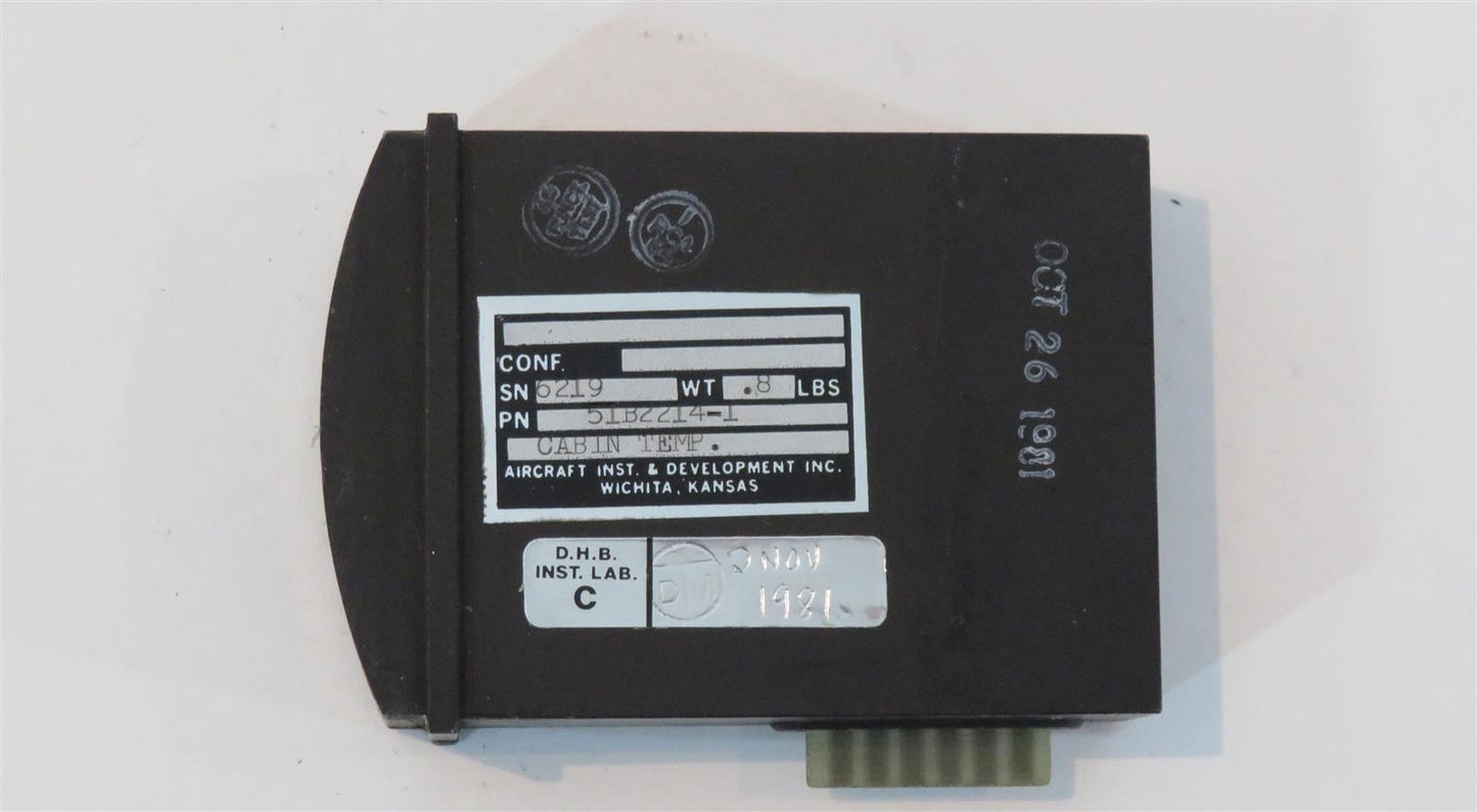Hawker 125-700 800 Upper Control Panel Cabin Temp Indicator 51B2214-1