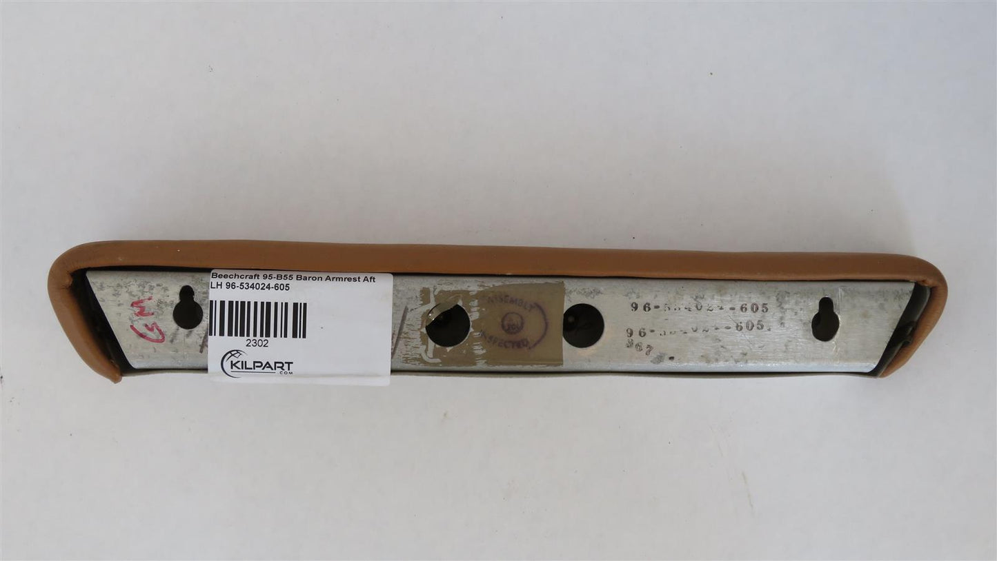 Beechcraft 95-B55 Baron Armrest Aft LH 96-534024-605