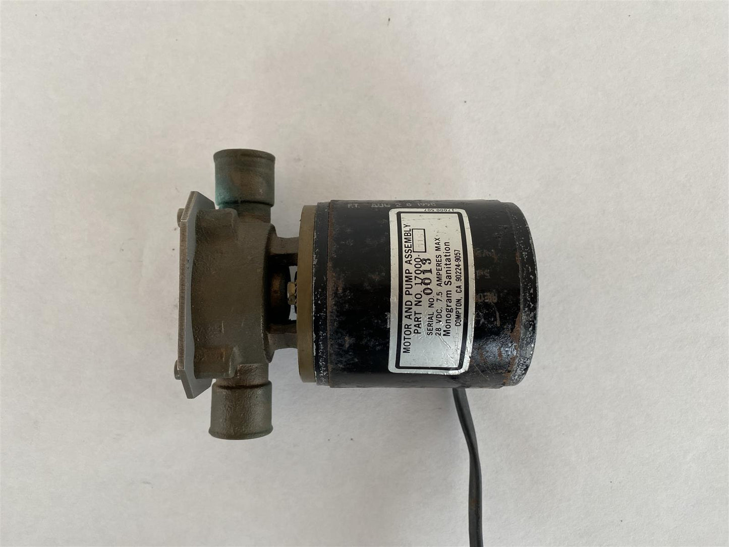 Hawker 125-700 800 Toilet Waterpump Monogram Sanitation 17000-515