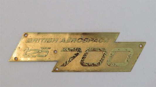 Hawker 125-700 Original Golden Name Plate Logo Placard Label 25-7FN81-7