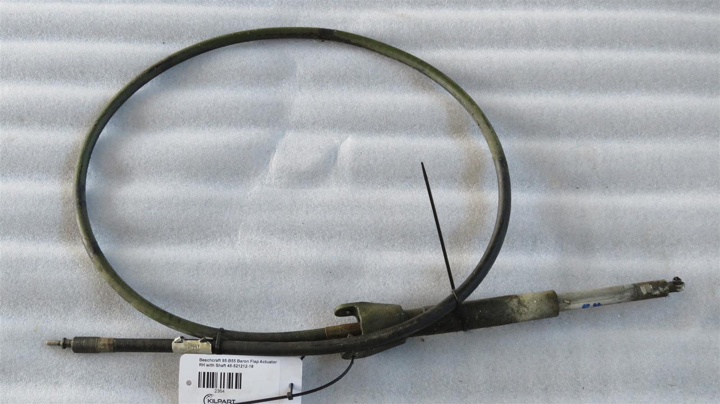 Beechcraft 95-B55 Baron Flap Actuator RH with Shaft 45-521212-18