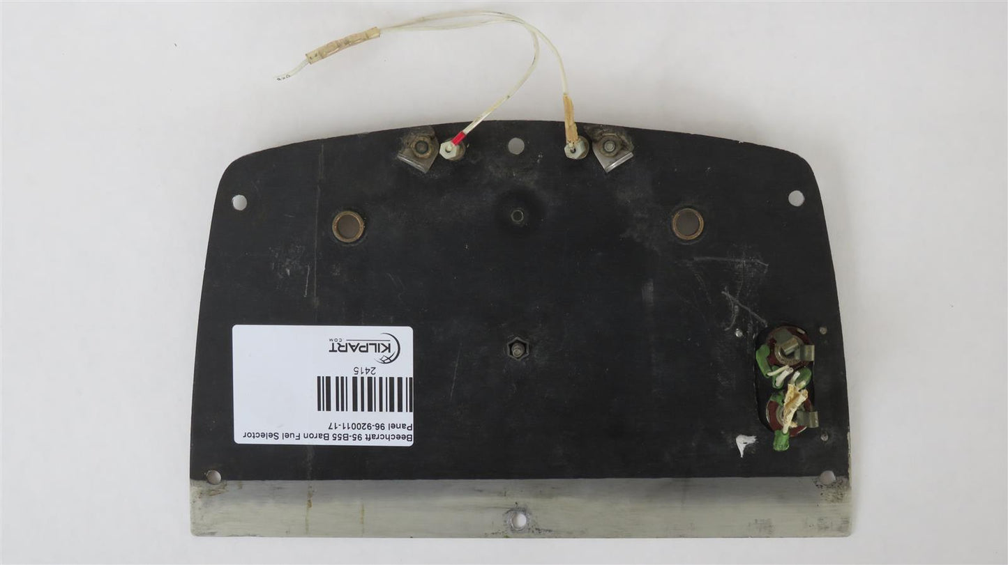Beechcraft 95-B55 Baron Fuel Selector Panel 96-920011-17