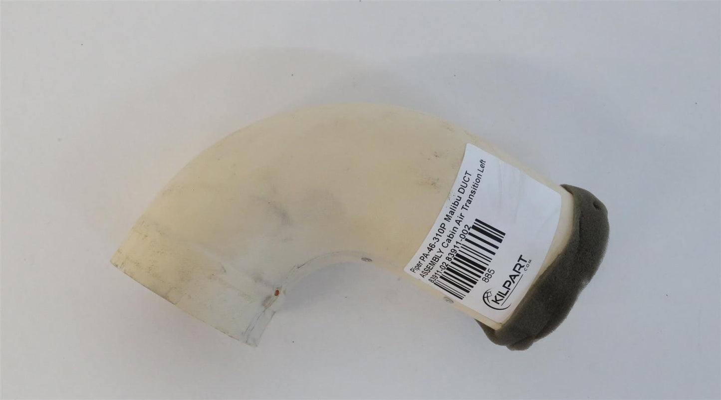 Piper PA-46-310P Malibu DUCT ASSEMBLY Cabin Air Transition Left 83911-02 83911-002
