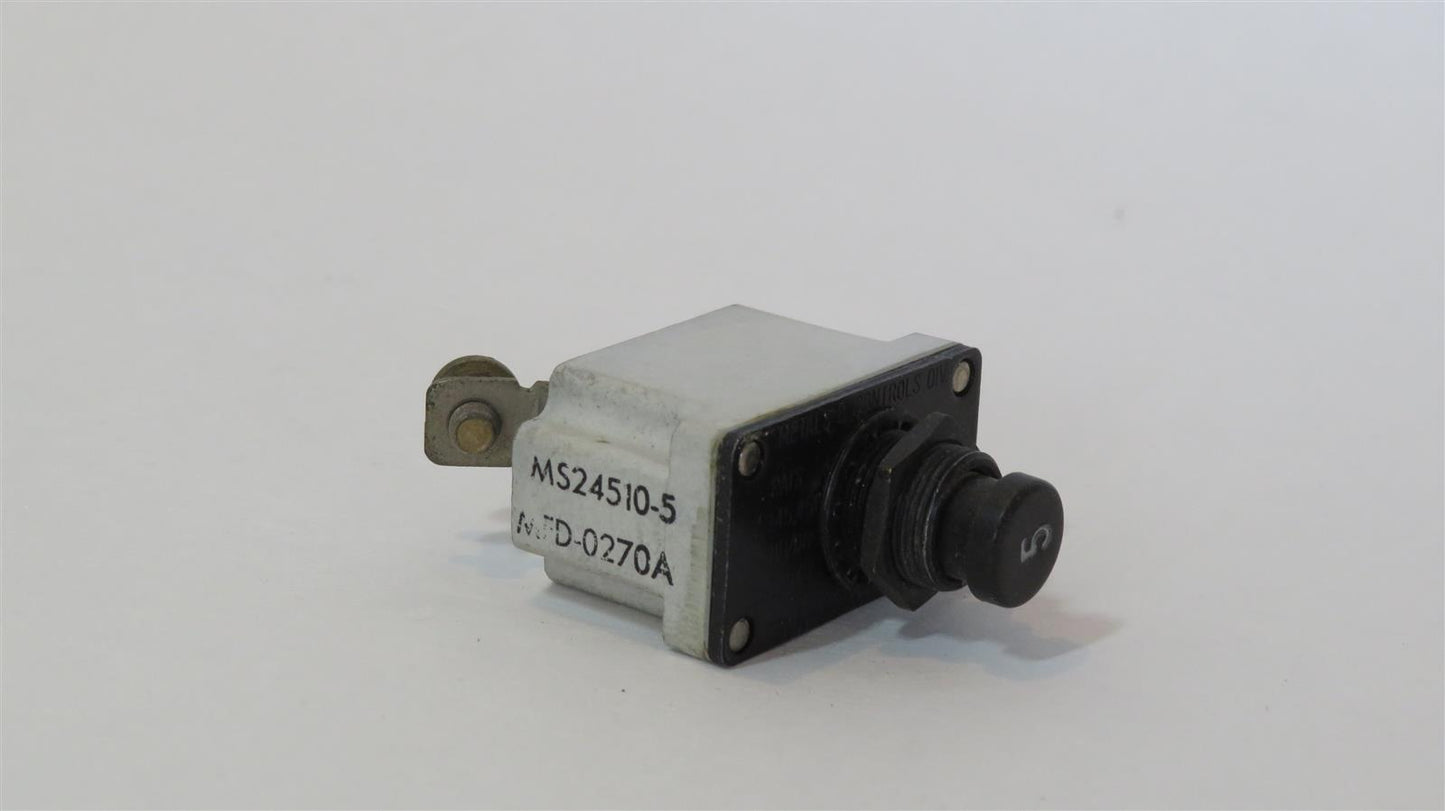 KLIXON 7271-8-5 5A 5AMP Aircraft Circuit Breaker